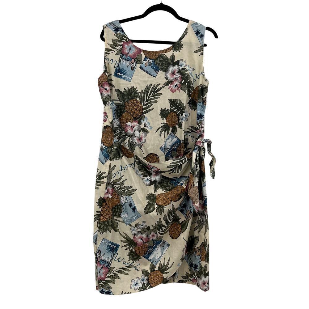 Hilo Hattie Women's Extra Large Faux Wrap Hawaii Luau Cotton Dress